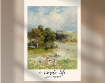 2026 Vintage Landscape Art Large Wall Calendar