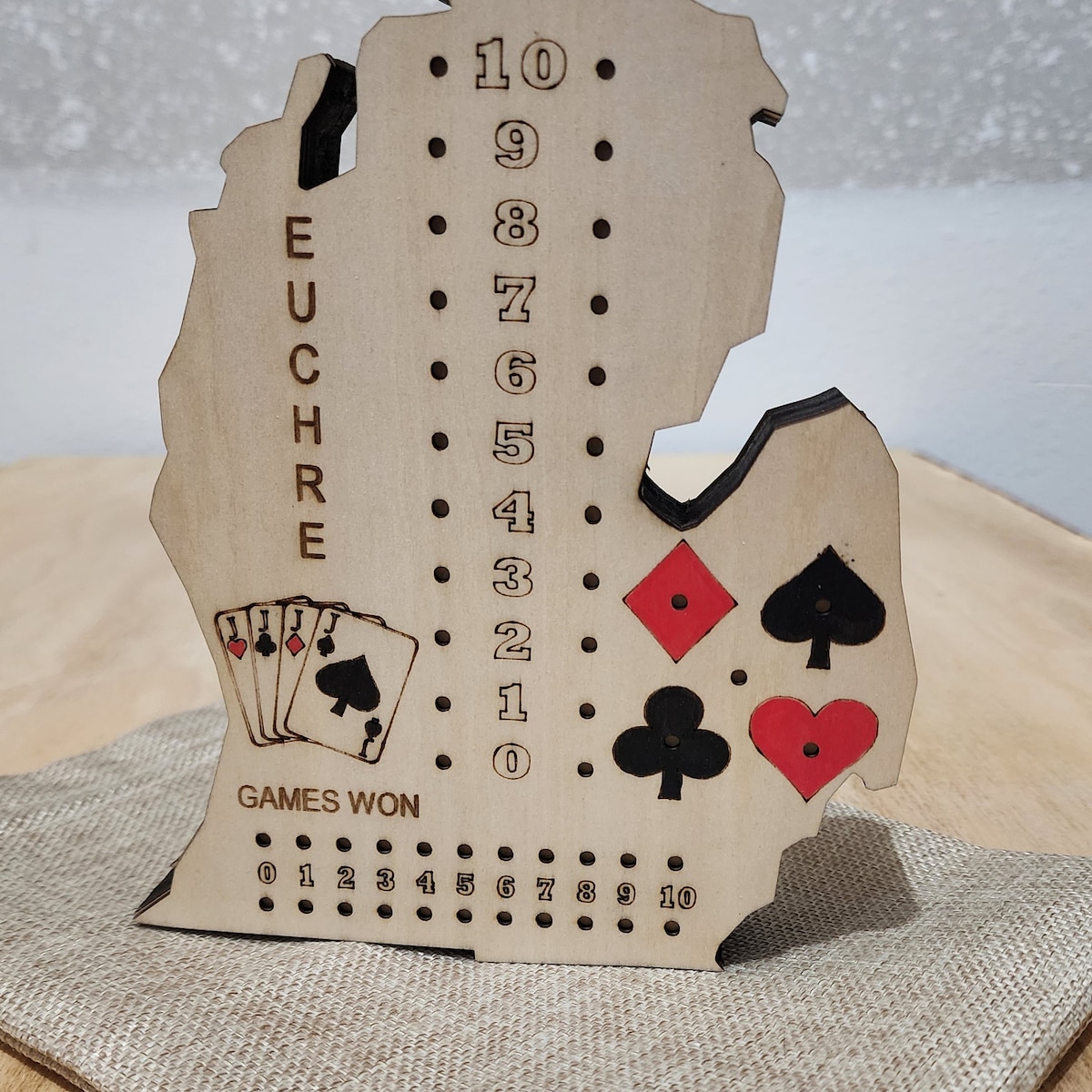 MICHIGAN Euchre Score Board - Laser Engraved (pegs, Cards and Gift Bag Included) - Etsy