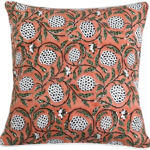 New Era Creation Salmon Pink, Delft Blue, Federa in cotone verde, Cuscino decorativo Frida Floral, Cuscino da giardino d'arte del pittore, regalo per il padre