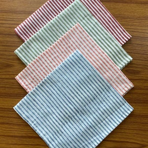 NEC Hand Block Printed Striped Cotton Napkins: Indian Dinner Decor Linen napkins,Cloth napkins,Wedding,Reusable,Custom napkins