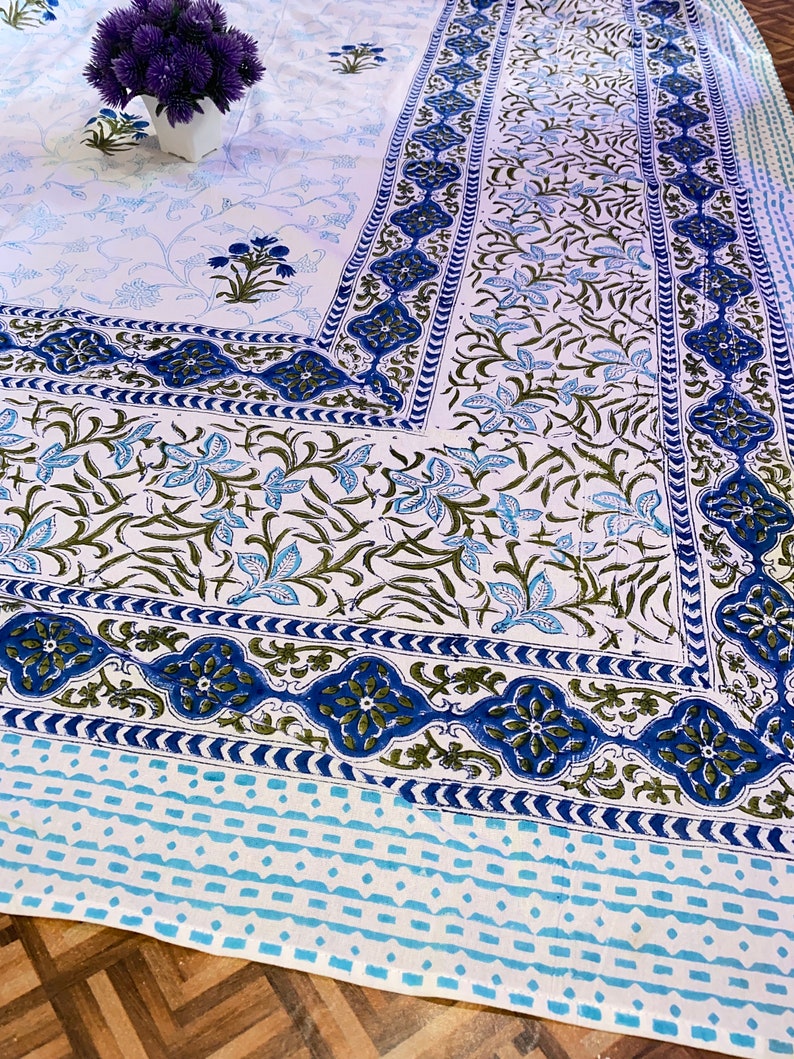 New Era Vintage Cotton Block Print Table Cover Rectangle/square/round