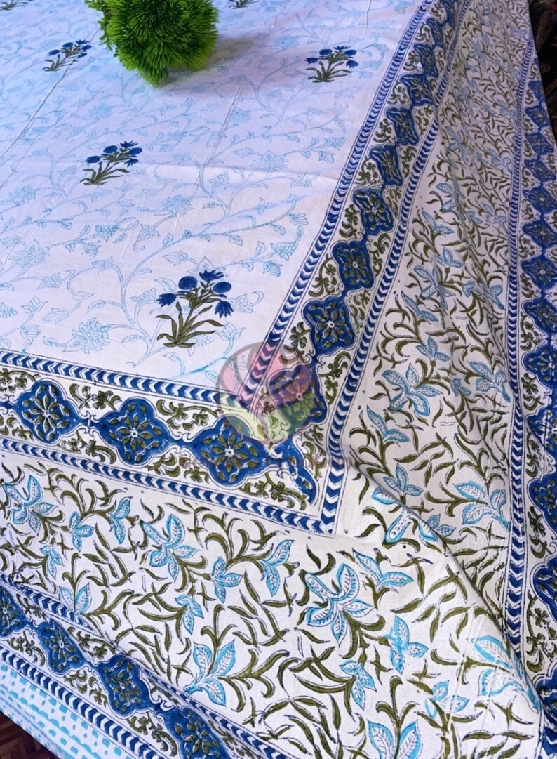 New Era Vintage Cotton Block Print Table Cover Rectangle/square/round