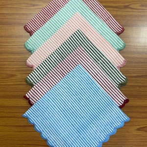 NEC Striped Cotton Napkins: Indian Hand Block Print, Mix and Match Colors Linen,Cloth,Wedding,Reusable,Custom Napkin