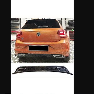  Rear Diffuser Diffusor Black or Gray + Four Chrome Exhaust View  Compatible with OPEL Astra K 2015-2021 (Gray) : Automotive