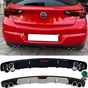  for Fiat Punto Evo Rear Diffuser Diffusor V2 Black or Gray +  Four Chrome Exhaust View (Gray) : Automotive