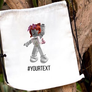 Custom Roblox Drawstring Backpack • Personalized Name Bag • Kids Sports Gamer Bag • Roblox Birthday Gift • Your Avatar Character