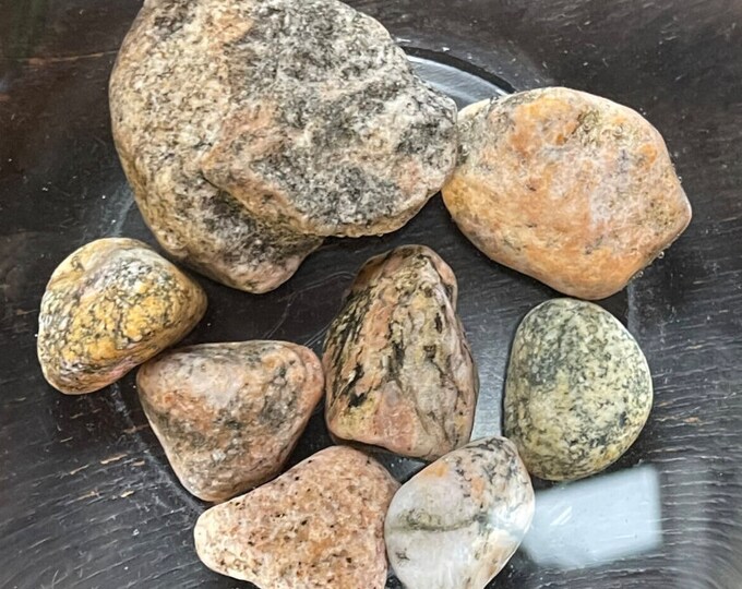 Native Ohio Rocks Natural Ohio Rocks- Pink White and Black Granite Stone Set Aquarium ...