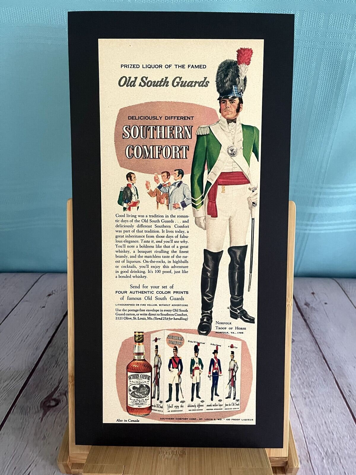 YTVA Targa in latta nostalgica Southern Comfort, decorazione