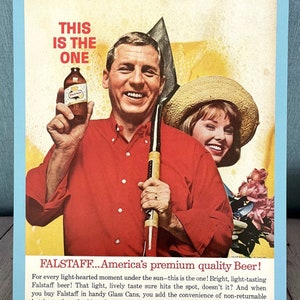 1960&#39;s Advertisement from Look Magazine Issue May 21, 1963 Falstaff Beer