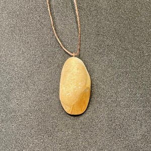 Handmade Natural Long Stone Necklace - Neat Brown Chert Agate Mix Pendant
