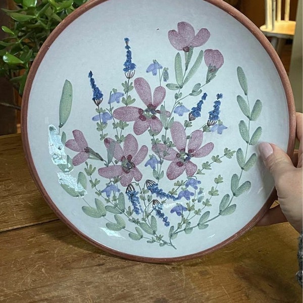 Beautiful Vintage Laholm Sweden Pottery Plate Signed