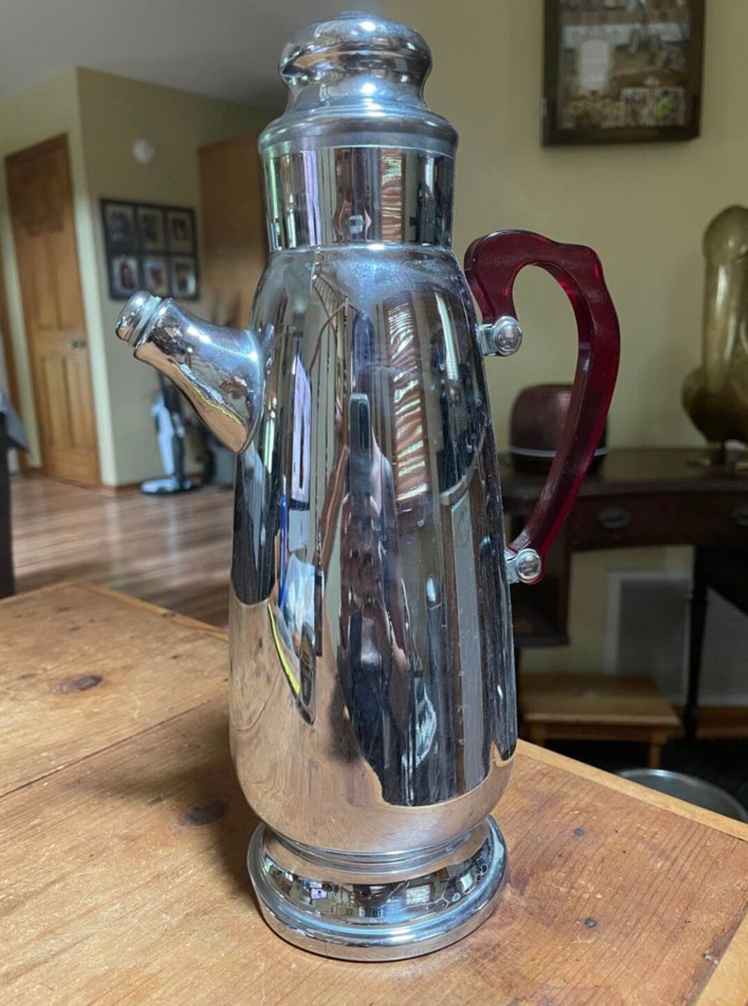 Large 13 MCM Stainless Chrome Cocktail Mixer Decanter With Screw Cap