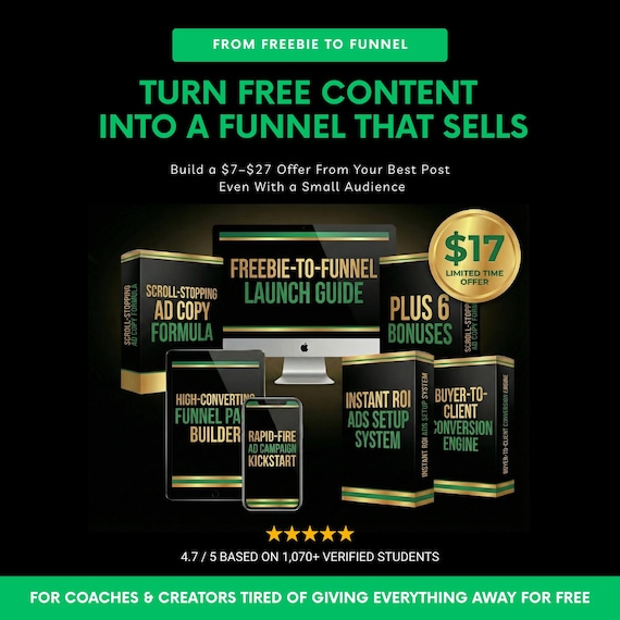 Freebie to Funnel Blueprint, Digital Product Sales System (Digital Download)