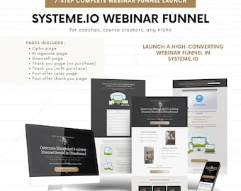 Systeme.io Webinar Funnel Template, Complete 7-Step Masterclass Funnel for Coaches, Consultants, Course Creators, Plug and Play Sales Funnel
