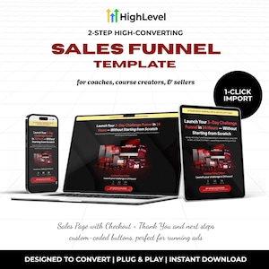 Go High Level 2-Step Sales Funnel Template – Sales Page, Checkout & Thank You Page for Coaches, Creators, Course Sellers, Offer Sales Page