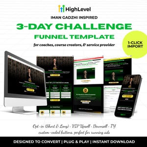 Go High Level 3-Day Challenge Funnel Template | Lead Gen (Digital Download)