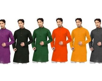 Hommes kurta pyjama-coton-solid kurta-handmade-kurta pyjama-solide toutes les couleurs - toutes les tailles disponibles-uniquement pour le pyjama kurta