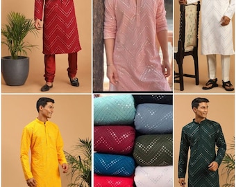 Men Chikankari kurta traditional beautiful party wear kurta Casual kurta wedding kurta Good and best high quality outfit men's kurta