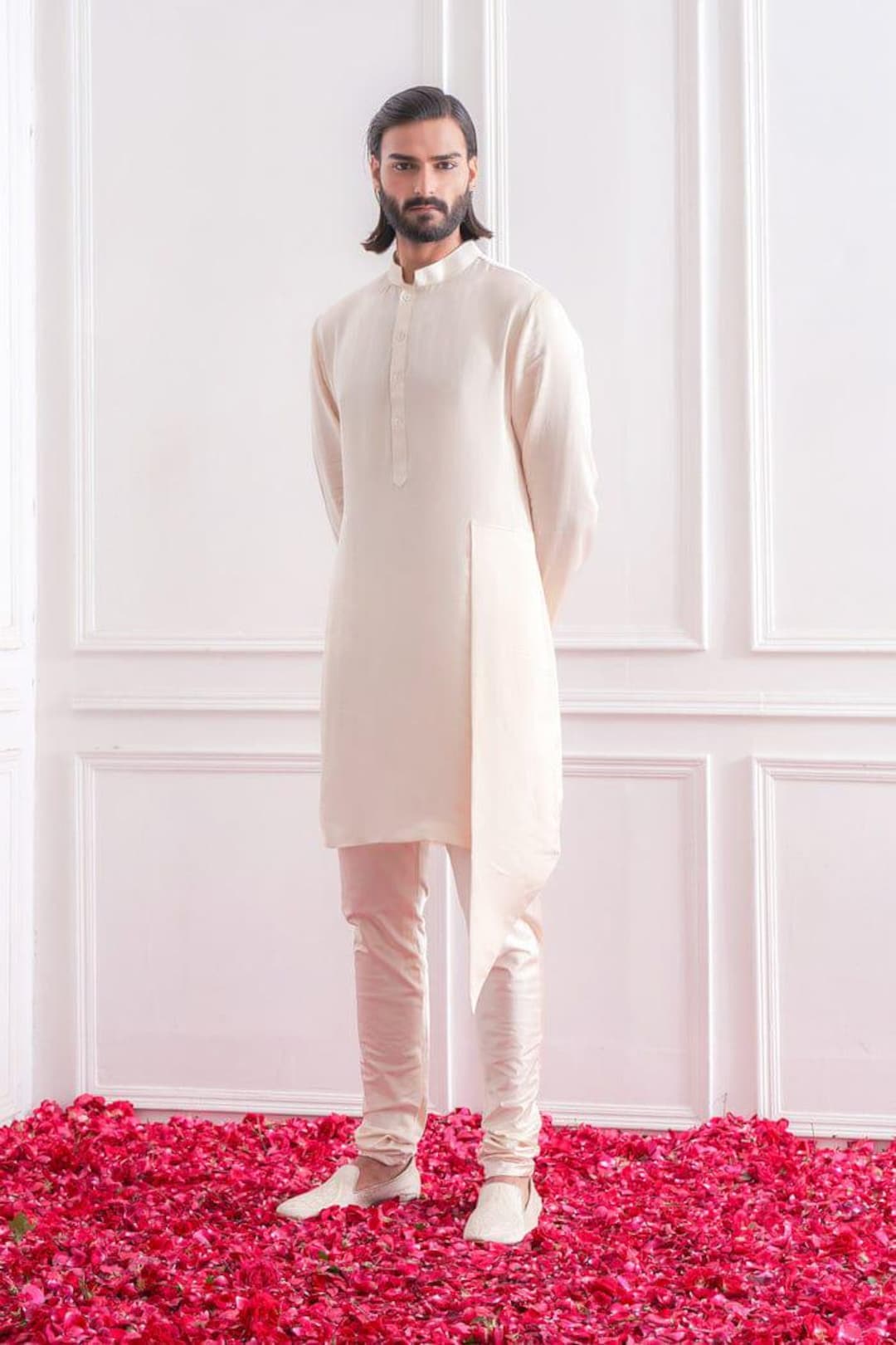 [PreOrder] Men's Partywear Cream Kurtas [Size 40] main image 1