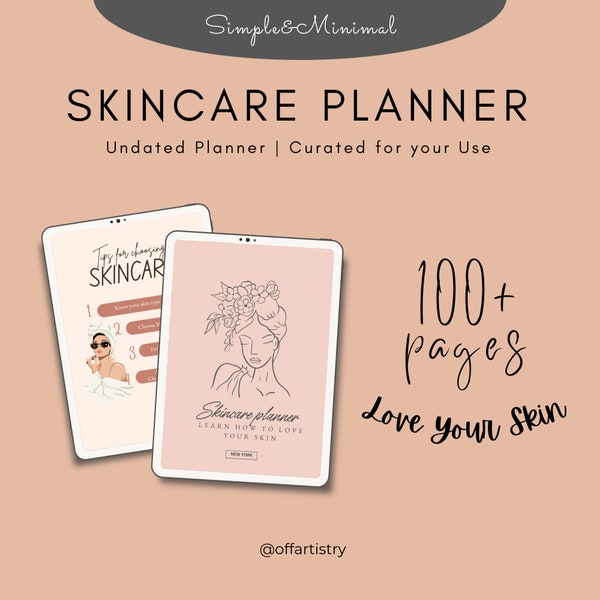 Skin Care Planner | Digital Planner | Beauty Planner | iPad Planner | Daily Planner | Mindfulness Healing Anxiety Self Love