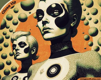 Retro Futuristic Wall art, Vintage Sci Fi, Pulp Magazine Cover Art, Retro Sci-Fi Comics, Pop Surrealism Printable Wall Art, Lowbrow Art