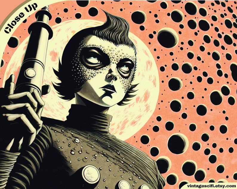 Retro Sci-Fi, Vintage Poster Art, Retro Futuristic Wall art, Vintage Sci Fi, Retro Comics, Raygun Gothic Printable, Pulp Magazine Cover Art image 1