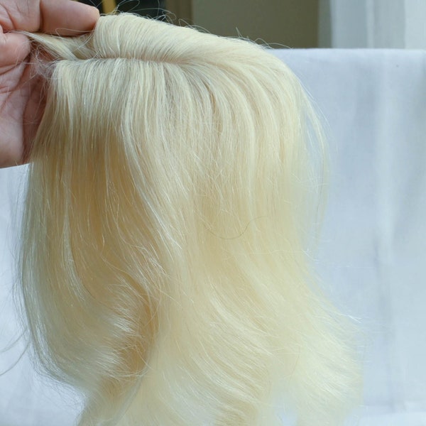 Tillstyle blonde Human Hair Toppers for women Thinning crown blonde Silk base