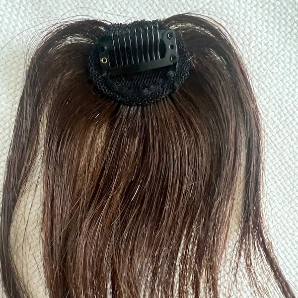 Tillstyle Clip-in-Echthaar-Pony-Haarteil, dunkelbraun, trendige Frisuren, altersverachtende Frisur