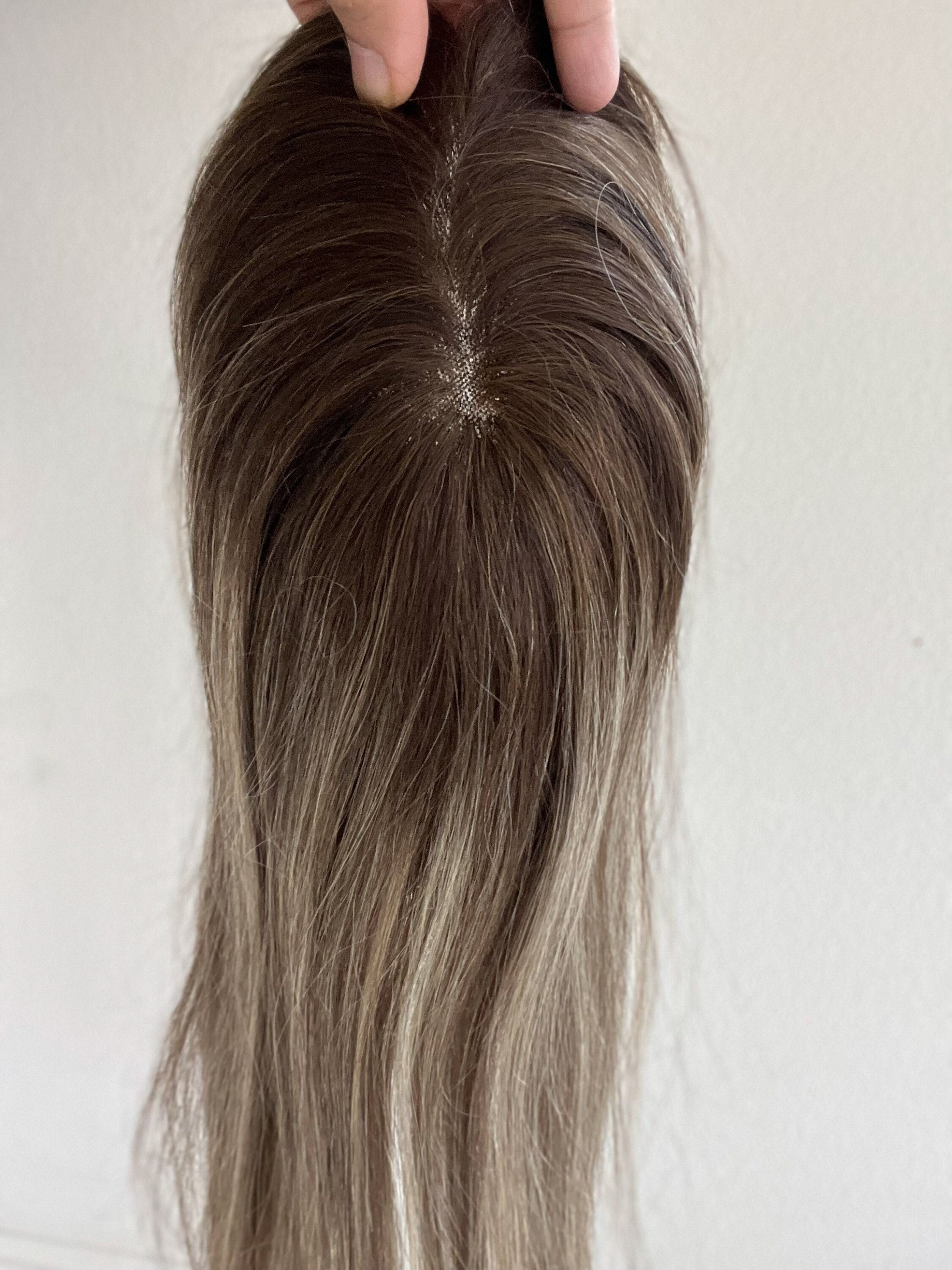 Honey Brown  Ash Blonde 1224 Hair Topper 14 inch For Thinning Hair Full  Crown Size 65 inch x 225 inch Weight 50g Remy Human Hair