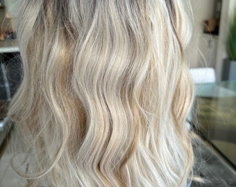 26" Platinum Blonde Water Wave Lace Front Wig, Heat Resistant Fibre