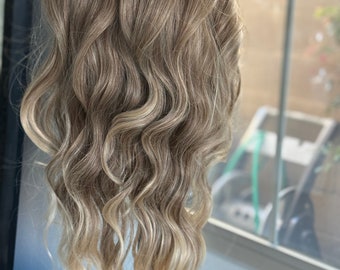 26" Ombre Blonde Lace Front Wig, Wavy Heat Resistant Synthetic Hair