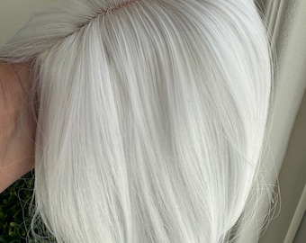 Pure white hair toppers for women real part / gift for ger
