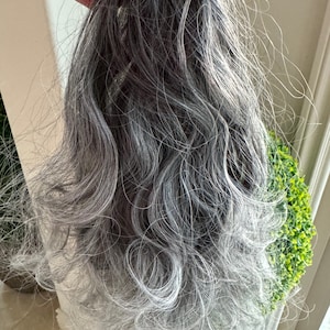 Salt and Pepper Grey Clip-In Ponytail Extension - 14 Inch