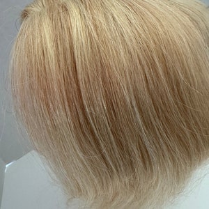 Tillstyle 100% 人毛クリップイン トッパー 女性用 ライトブロンド ブラウンハイライト / ショートヘアスタイル / ミディアムヘアスタイル / 薄毛