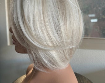 Tilstyle  creamy white hair topper ash blonde highlighted