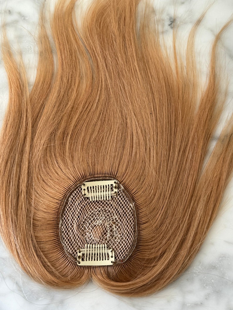 Honey Blonde Human Hair Topper, Clip-in Crown Volumizer - Etsy