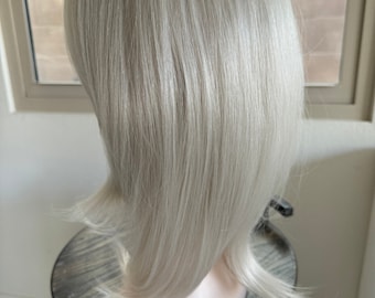 Tillstyle white blonde topper with bangs