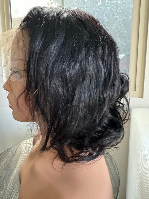 Lace Front Wavy Bob Wig, 100% Human Hair, Glueless - Etsy display picture 1