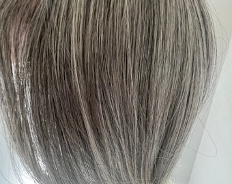 hair topper for women Grey Mix Salt and Pepper Brown