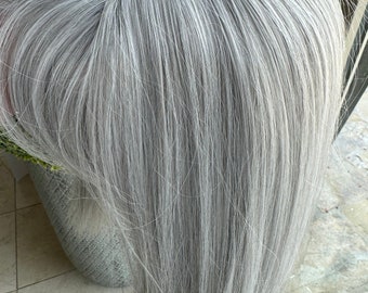 Tillstyle grey bob wig with curtain bangs