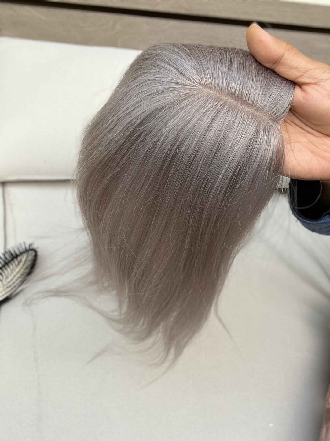 Tillstyle Toppers for Thinning Crown Mix Grey Salt and Pepper Clip on