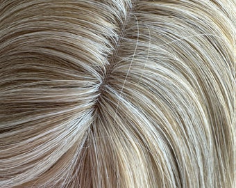Tillstyle bleach blonde mix ash blonde hair toppers with bangs