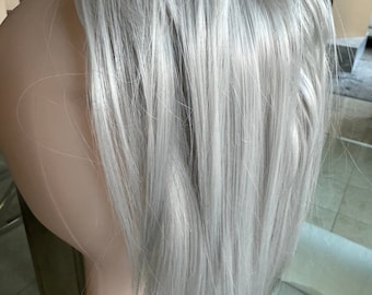 Silver Grey Clip-In Ponytail: Synthetic Hair Extension
