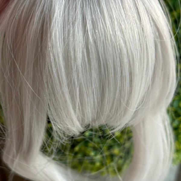 Tillstyle silver white clip in remy human hair bangs for women  /alopecia