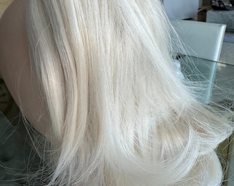 Platinum Blonde Clip In Ponytail Extension, Synthetic Hair