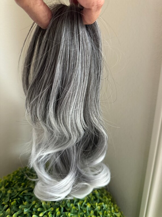 Buy Tillstyle Medium Grey Curly Claw Clip Ponytail White  display picture 1