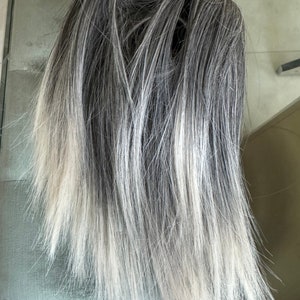 Tillstyle Light Silver Grey Salt and Pepper Clip in Ponytail Extension ...