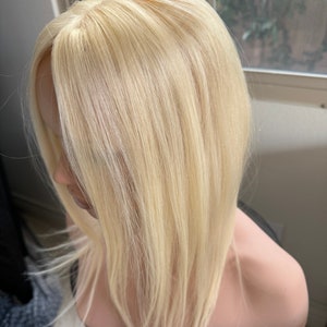 ティルスタイル レミー ヒューマンヘア トッパー クリップイン ヘアピース 女性 ブロンド ショートヘア スカルプトッパー リアルパート ウェディング ヘア アップド