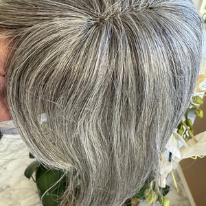 Tillstyle 女性用リアルヒューマンヘアトッパー 塩コショウ