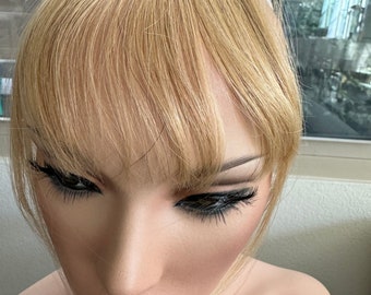 Tillstyle clip in human hair wispy bangs ombre blonde